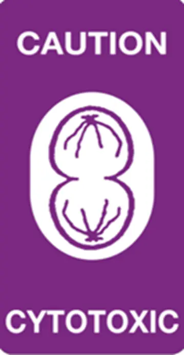 Lethbridge Piper & Associates image of a caution cytotoxic sign, in purple and white.